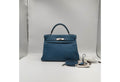 Blue Kelly 32cm - Togo Leather, Palladium Hardware (Ref C346893)