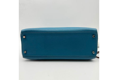 Blue Kelly 32cm - Togo Leather, Palladium Hardware (Ref C346893)