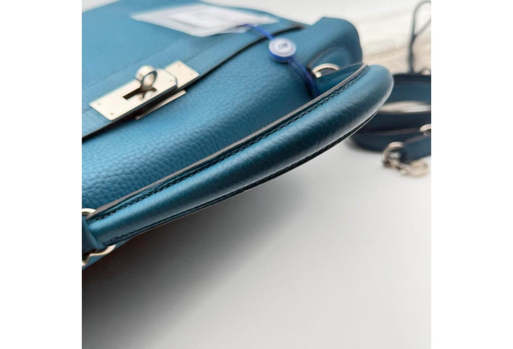 Blue Kelly 32cm - Togo Leather, Palladium Hardware (Ref C346893)