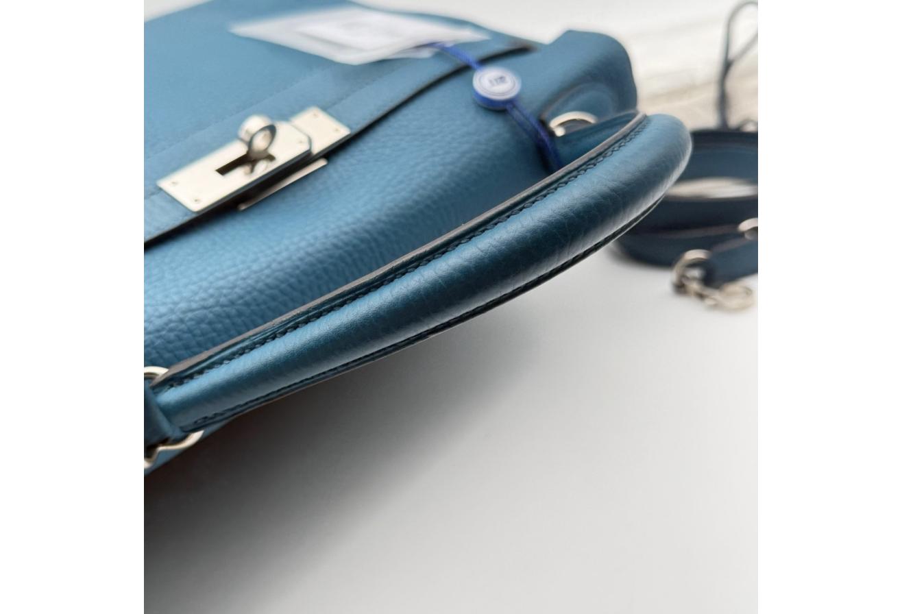 Blue Kelly 32cm - Togo Leather, Palladium Hardware (Ref C346893)