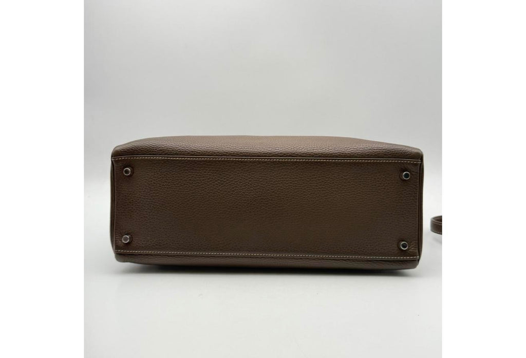 Gray Kelly Retourne 35cm - Togo Leather, Palladium Hardware (Ref C346894)