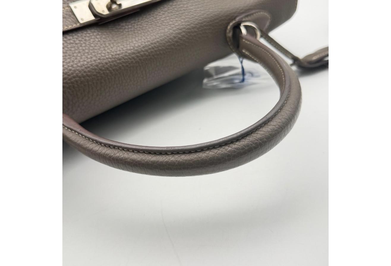 Gray Kelly Retourne 35cm - Togo Leather, Palladium Hardware (Ref C346894)