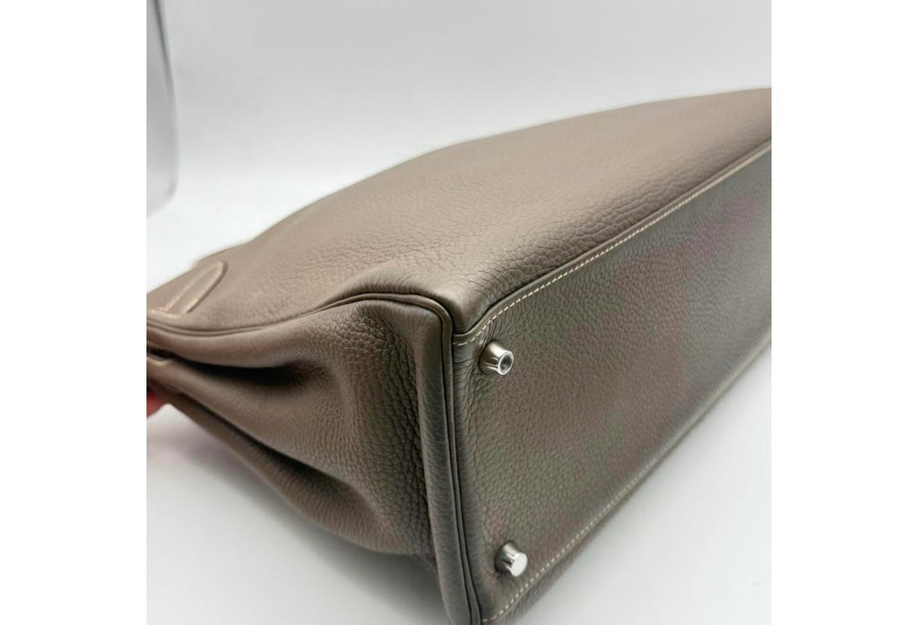Gray Kelly Retourne 35cm - Togo Leather, Palladium Hardware (Ref C346894)
