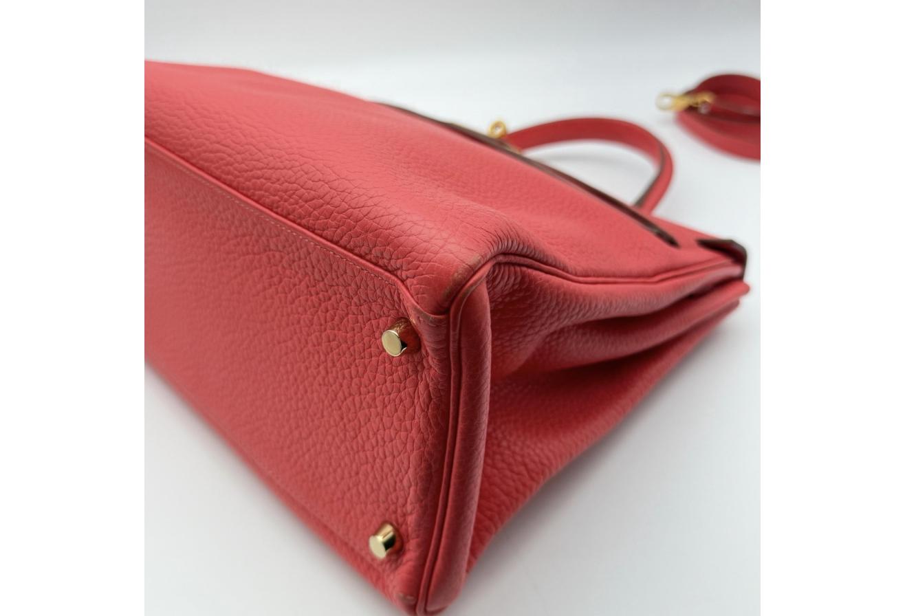 Red Kelly 35cm - Togo Leather, Gold Hardware (Ref C346897)
