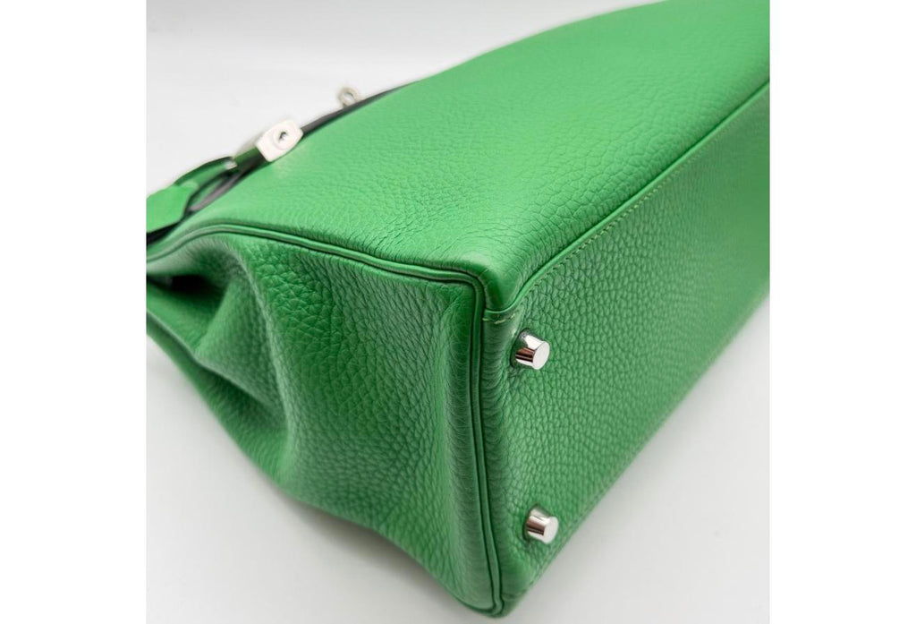Green Kelly 32cm - Togo Leather, Palladium Hardware (Ref C346899)