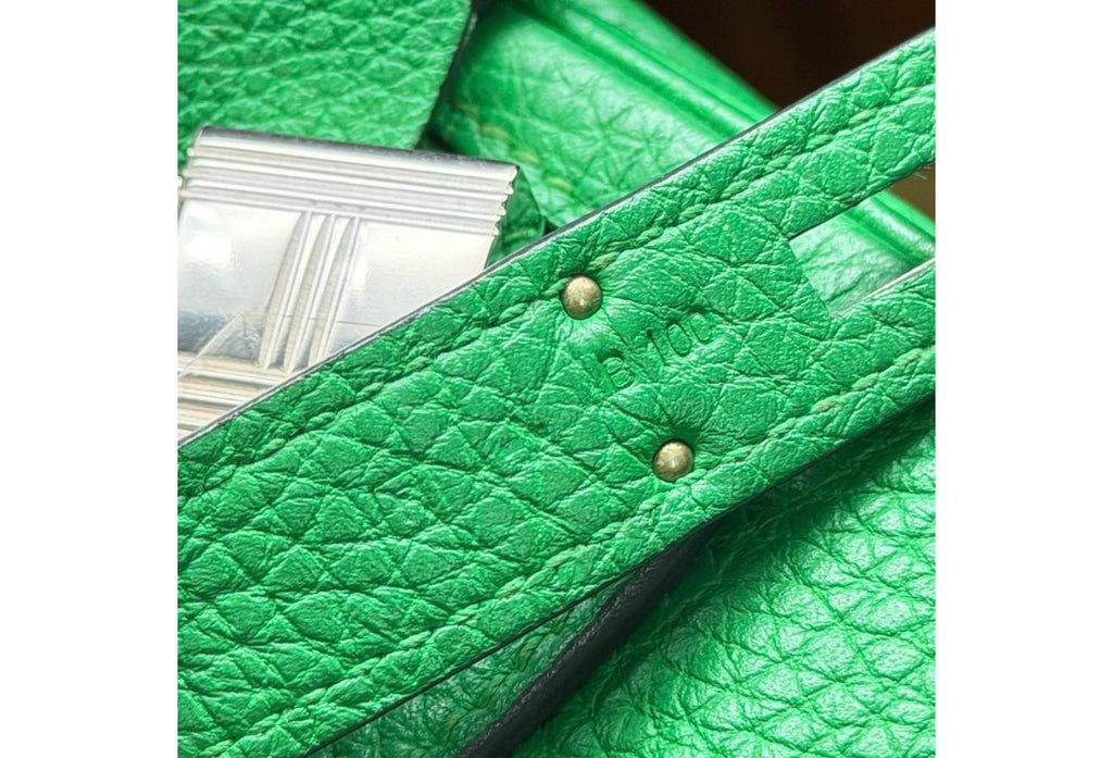 Green Kelly 32cm - Togo Leather, Palladium Hardware (Ref C346899)