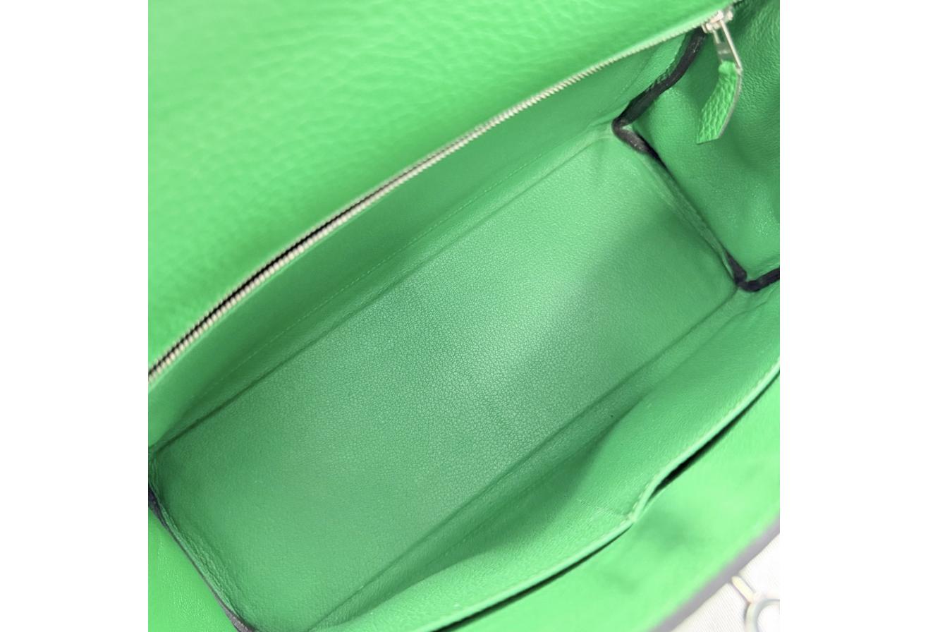 Green Kelly 32cm - Togo Leather, Palladium Hardware (Ref C346899)
