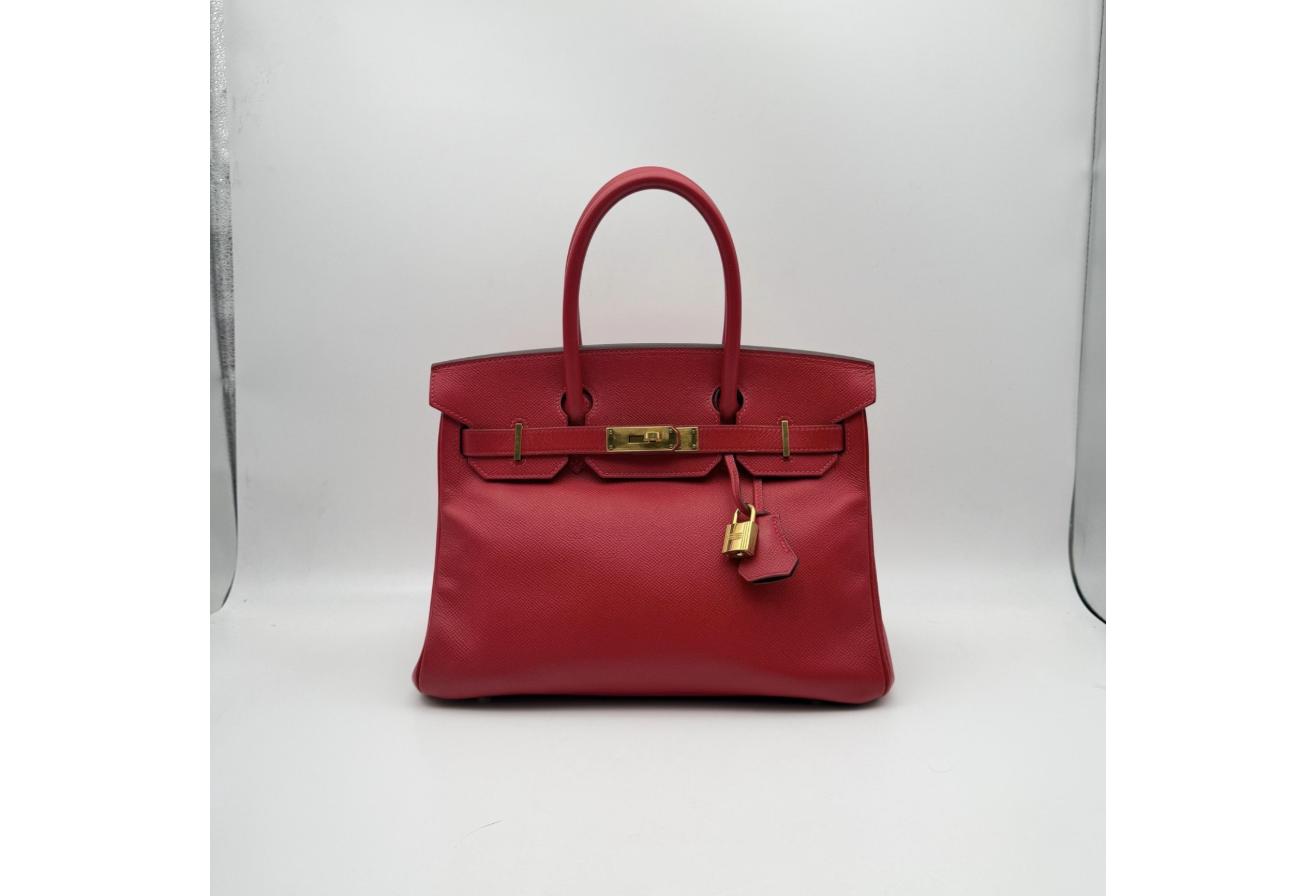Rouge Casaque Birkin 30cm - Epsom Leather, Gold Hardware (Ref C346903)