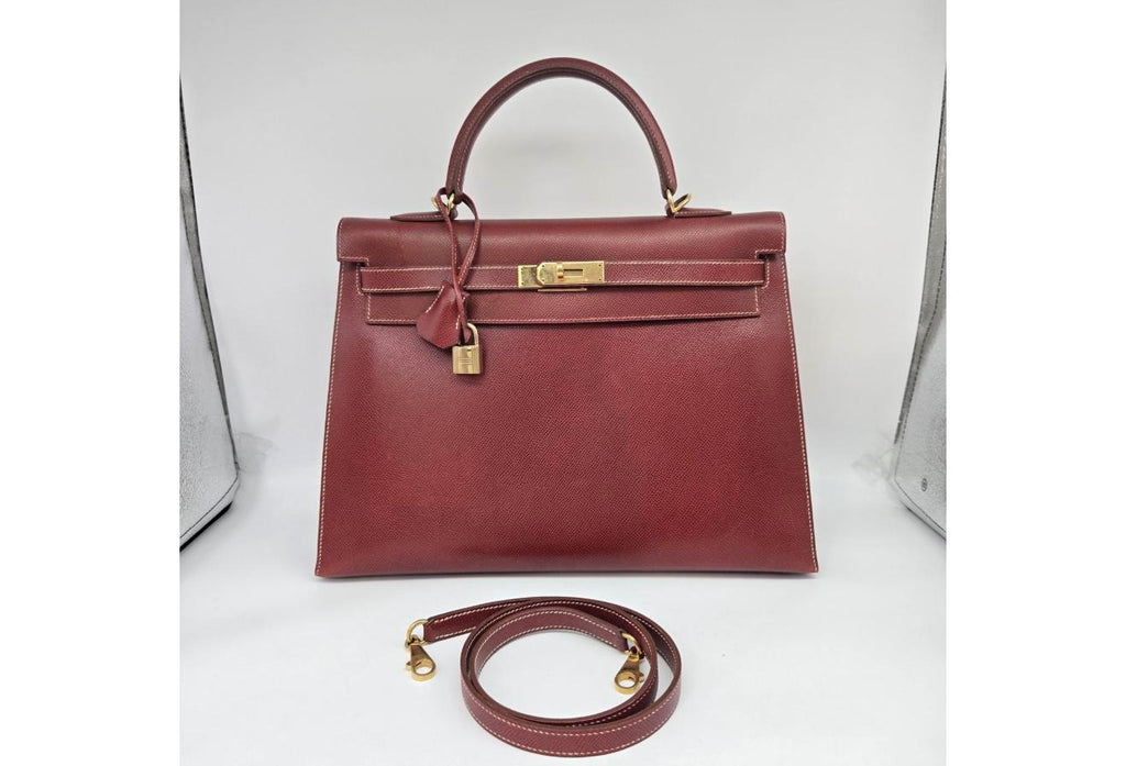 Burgundy Hermes Birkin/Kelly 35cm (Ref C354370)