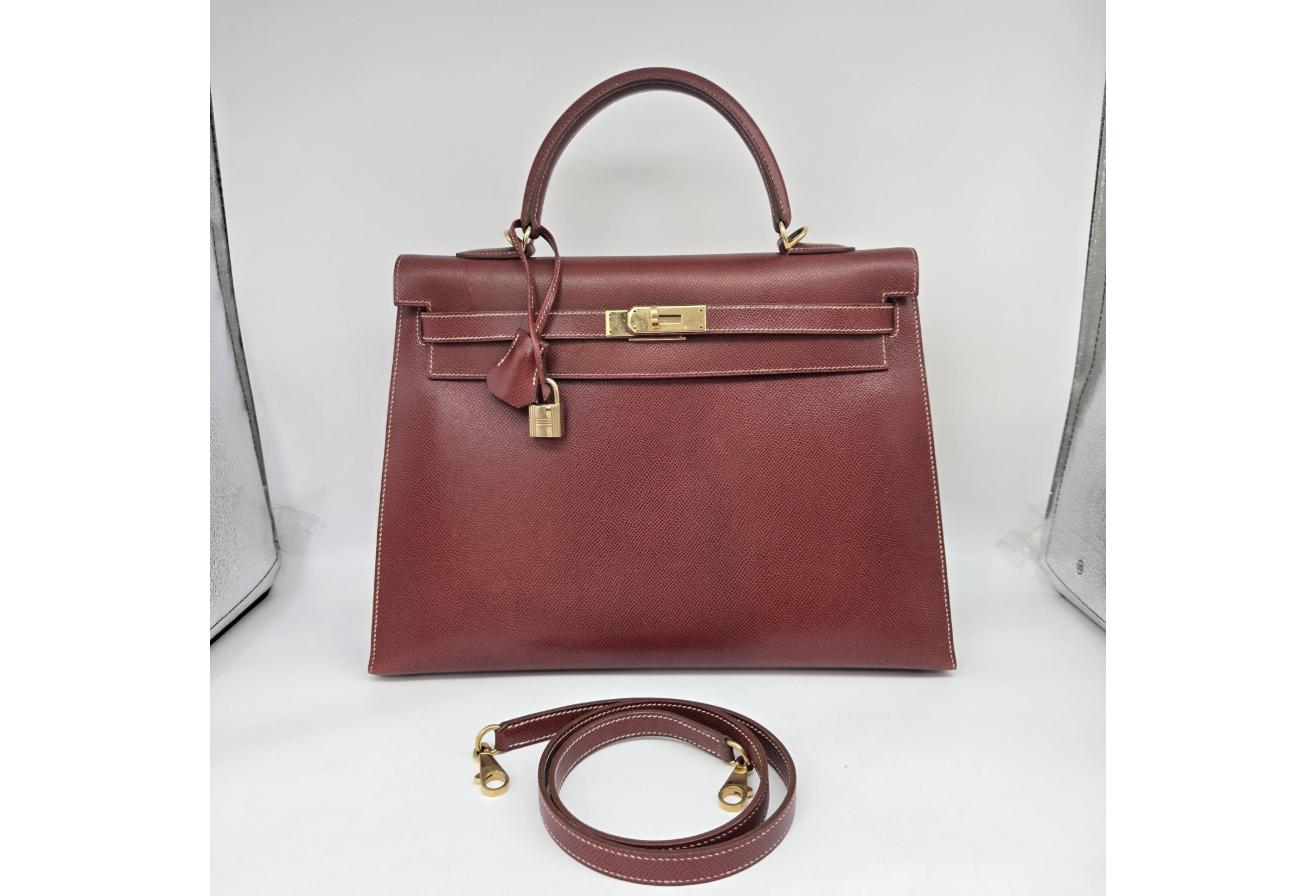 Burgundy Hermes Birkin/Kelly 35cm (Ref C354370)