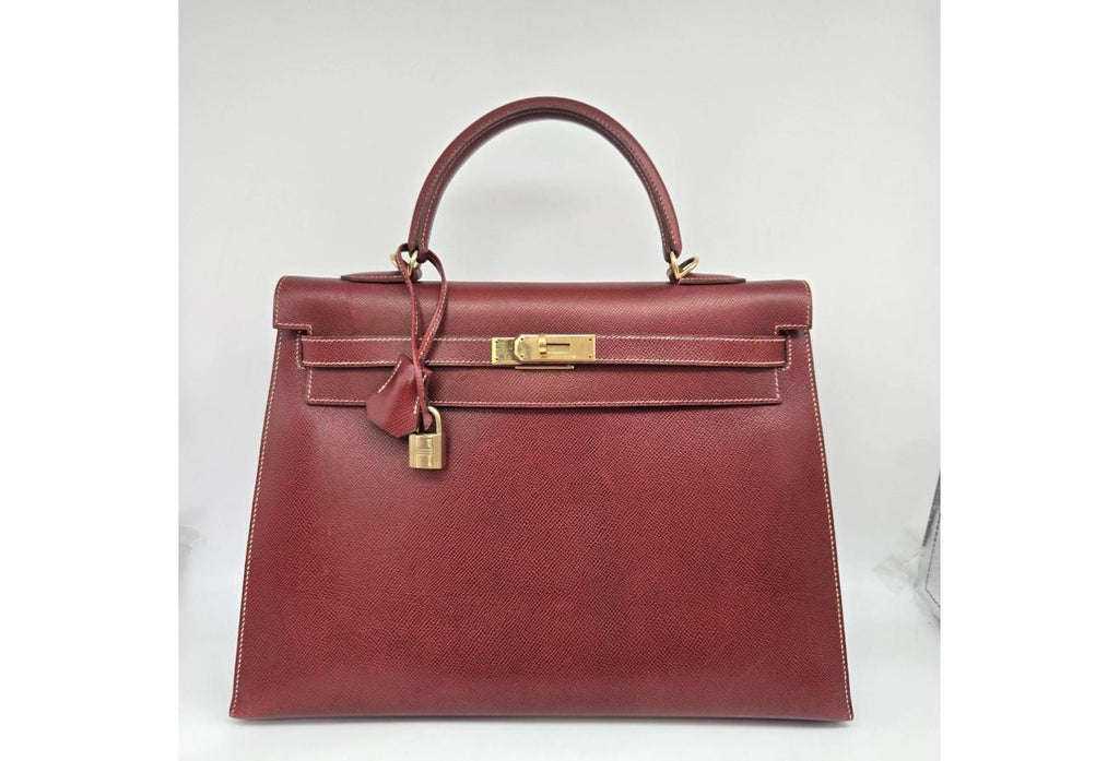 Burgundy Hermes Birkin/Kelly 35cm (Ref C354370)