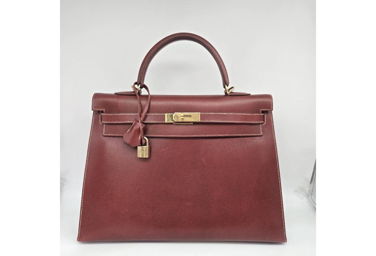 Burgundy Hermes Birkin/Kelly 35cm (Ref C354370)