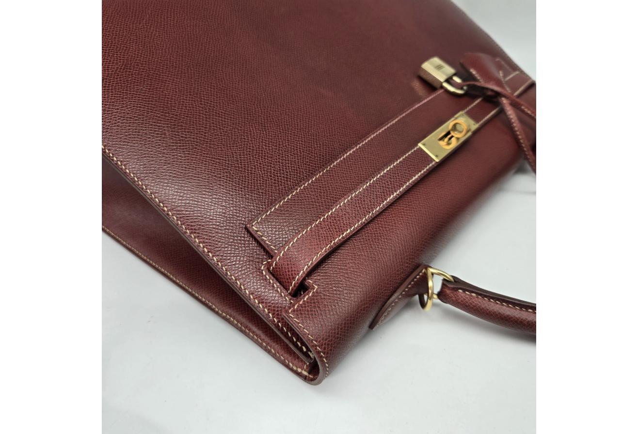 Burgundy Hermes Birkin/Kelly 35cm (Ref C354370)