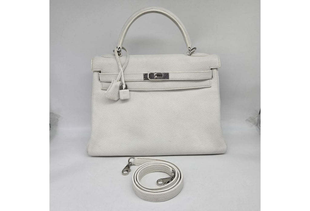White Hermes Birkin/Kelly 32cm (Ref C354371)