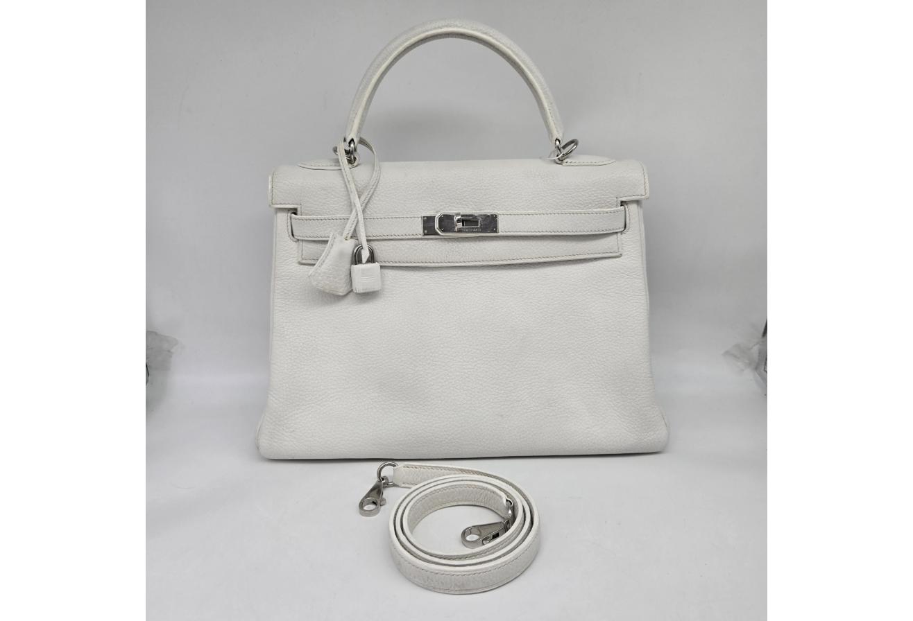 White Hermes Birkin/Kelly 32cm (Ref C354371)