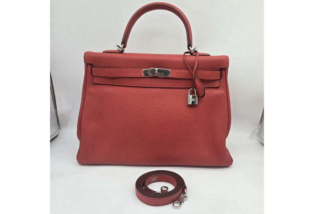Red Hermes Birkin/Kelly 30cm (Ref C354376)