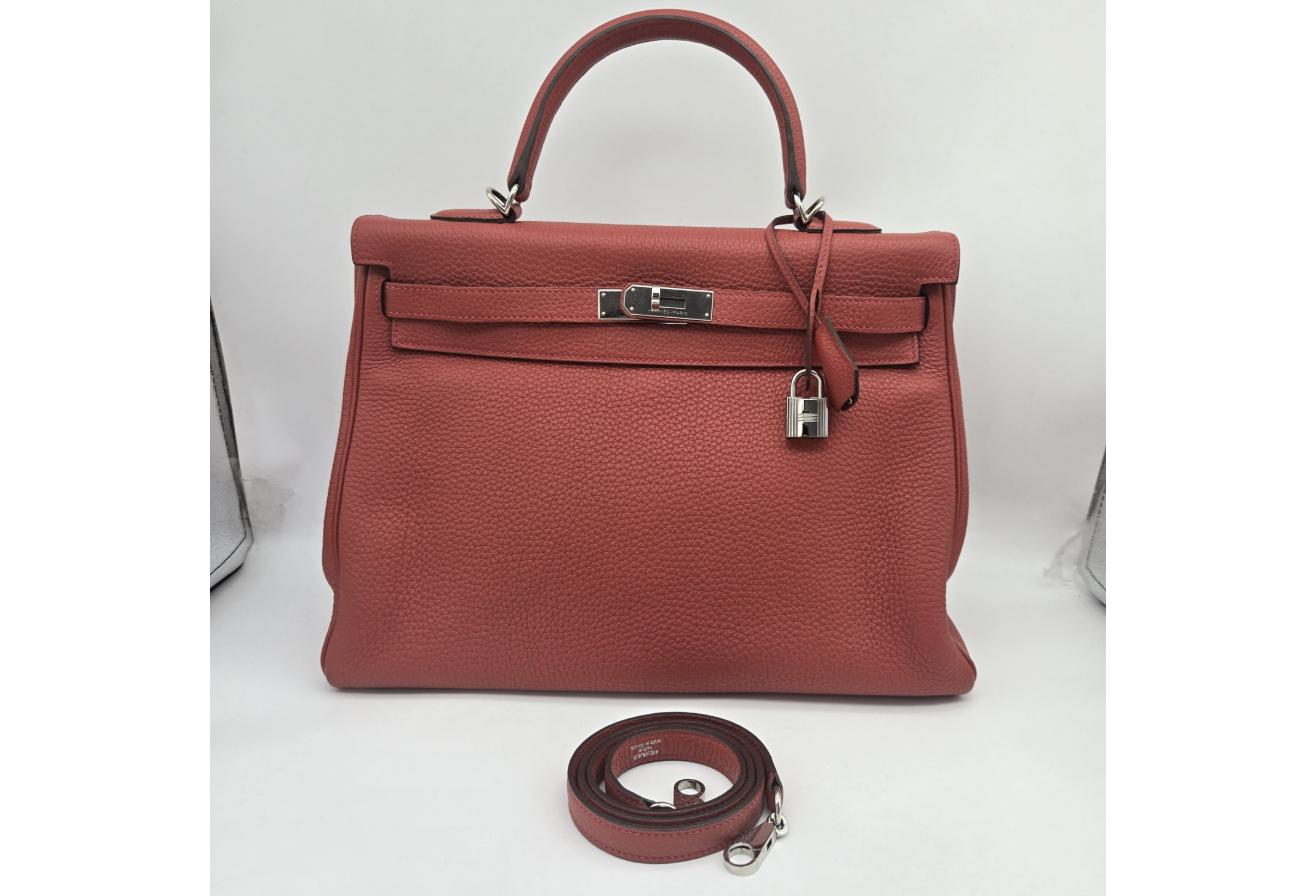 Red Hermes Birkin/Kelly 30cm (Ref C354376)