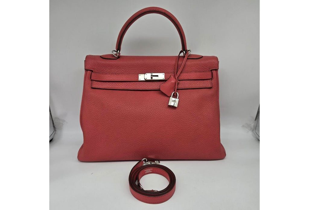 Red Hermes Birkin/Kelly 35cm (Ref C354377)