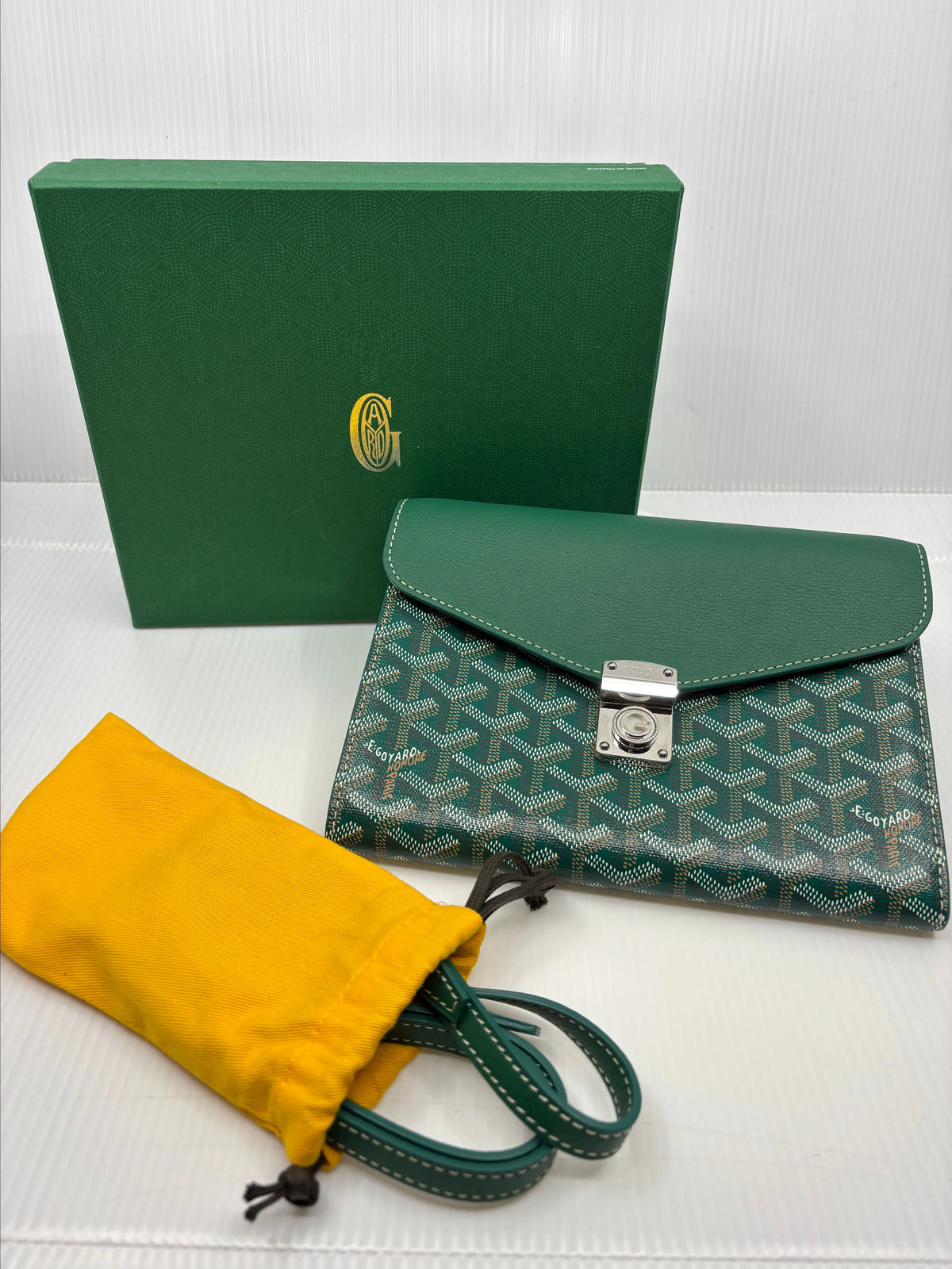 Goyard Goyardine Plumet Crossbody – Green with Box, Dust Bag and Strap (Lex91-1)