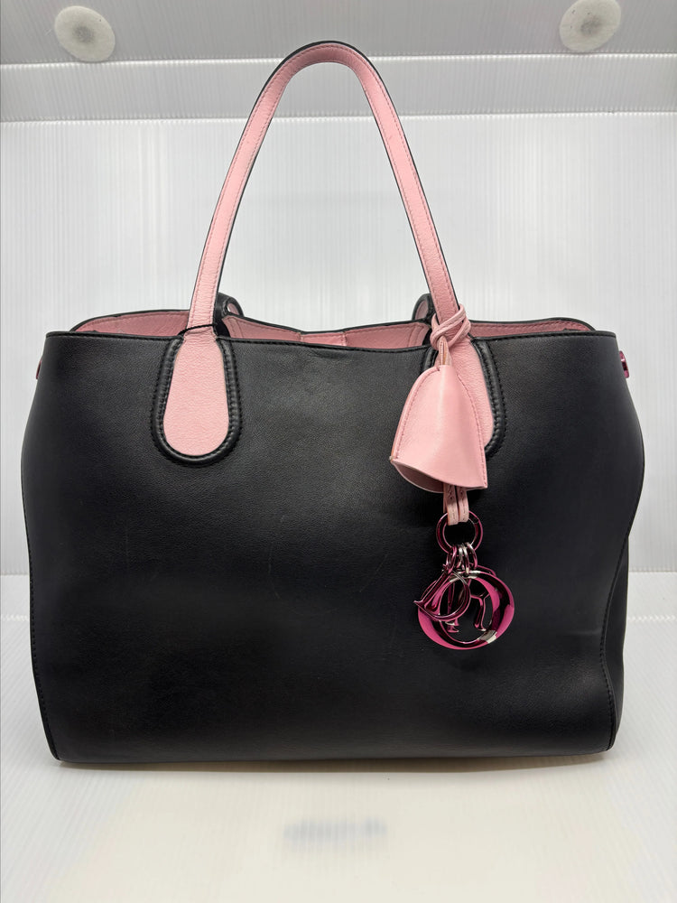 Christian Dior Diorissimo Leather Tote Black & Pink NL918-22