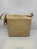 Chanel Chocolate Bar (Choco Bar) CC Quilted Leather Shoulder Bag TK91-4