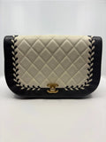 Chanel Bicolor Braided Saddle Flap Bag (NC827)